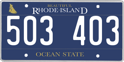 RI license plate 503403
