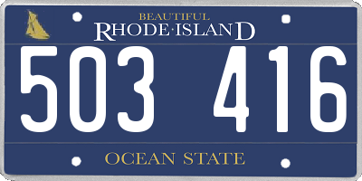 RI license plate 503416