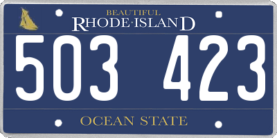 RI license plate 503423