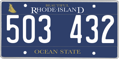 RI license plate 503432