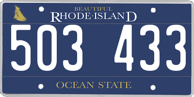 RI license plate 503433