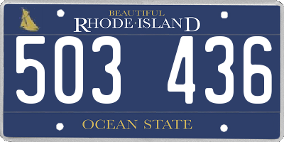 RI license plate 503436