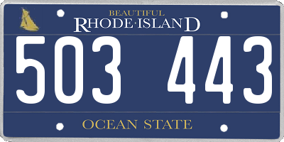 RI license plate 503443