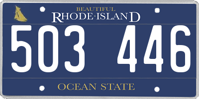 RI license plate 503446