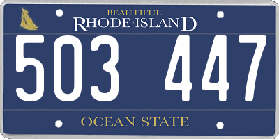 RI license plate 503447