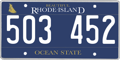 RI license plate 503452