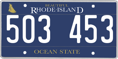 RI license plate 503453