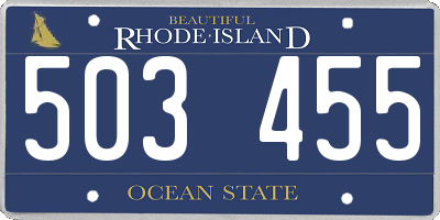 RI license plate 503455