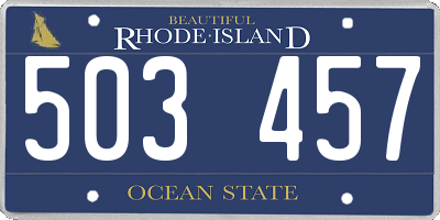 RI license plate 503457