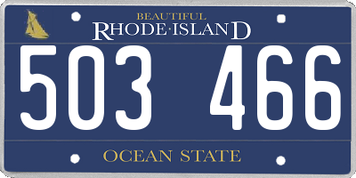 RI license plate 503466