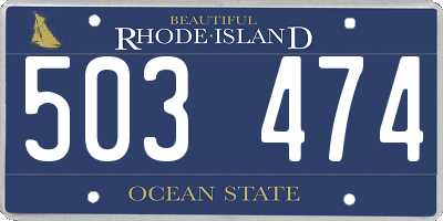 RI license plate 503474