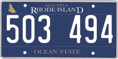 RI license plate 503494