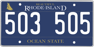 RI license plate 503505