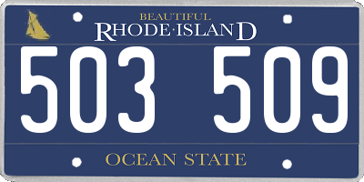 RI license plate 503509