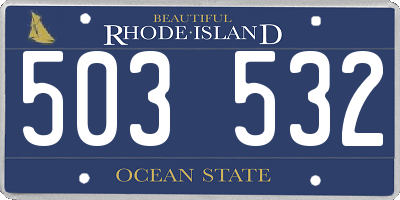 RI license plate 503532