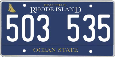 RI license plate 503535