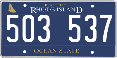 RI license plate 503537