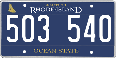 RI license plate 503540