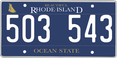 RI license plate 503543