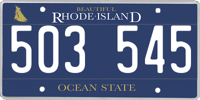 RI license plate 503545
