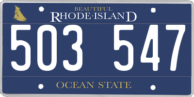 RI license plate 503547