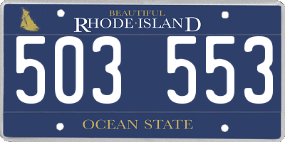 RI license plate 503553