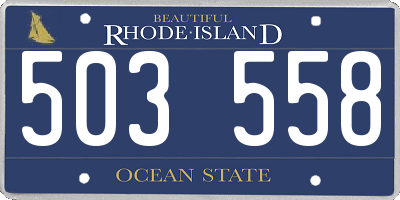 RI license plate 503558