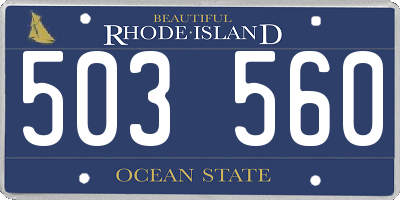 RI license plate 503560