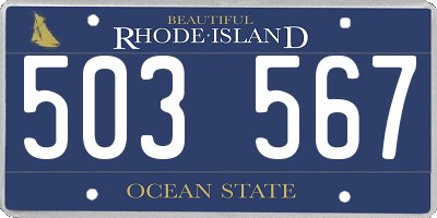 RI license plate 503567