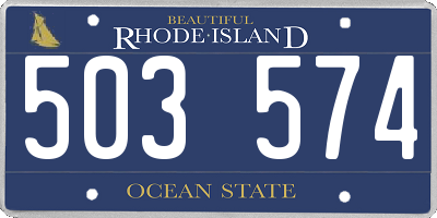 RI license plate 503574