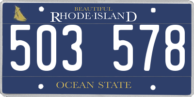 RI license plate 503578
