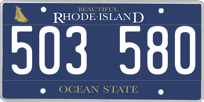 RI license plate 503580