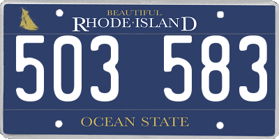 RI license plate 503583