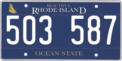 RI license plate 503587