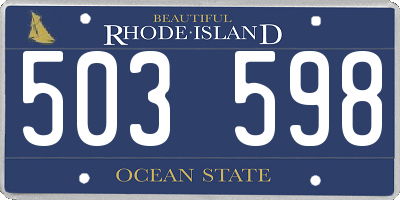 RI license plate 503598