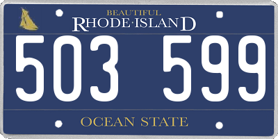 RI license plate 503599