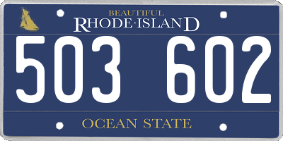 RI license plate 503602