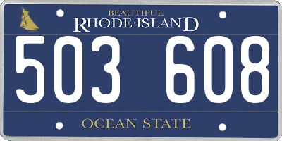 RI license plate 503608