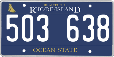 RI license plate 503638