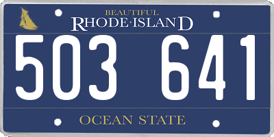 RI license plate 503641