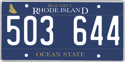 RI license plate 503644