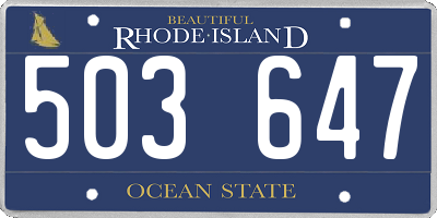 RI license plate 503647