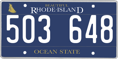 RI license plate 503648