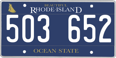 RI license plate 503652