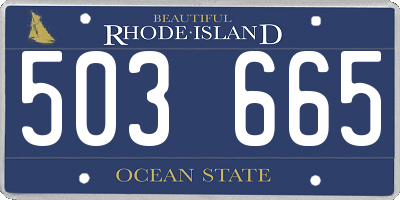 RI license plate 503665