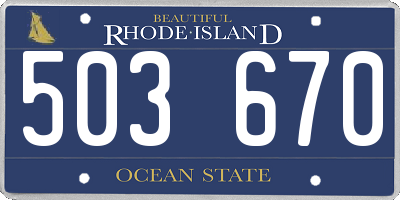 RI license plate 503670