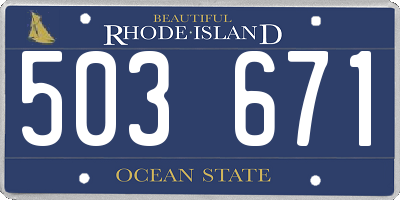 RI license plate 503671