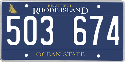 RI license plate 503674