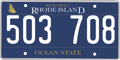 RI license plate 503708