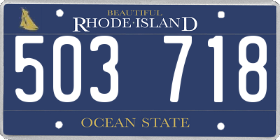 RI license plate 503718
